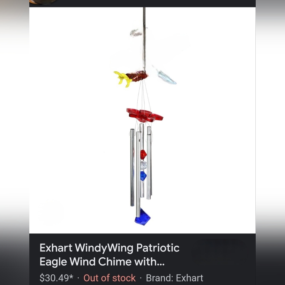 Patriotic Hummingbird Wind Chime - Picture 13 of 13